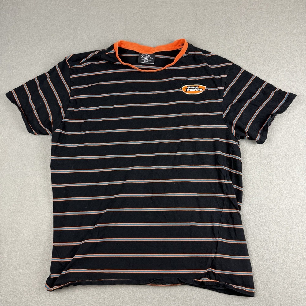 Vintage 90s‎ No Fear Striped Shirt Made in USA Surfer Skater Style Men's Size L